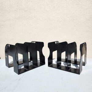 Book Stands Set of 2 Book Stand Bookshelf Desk Organization Organizer Black